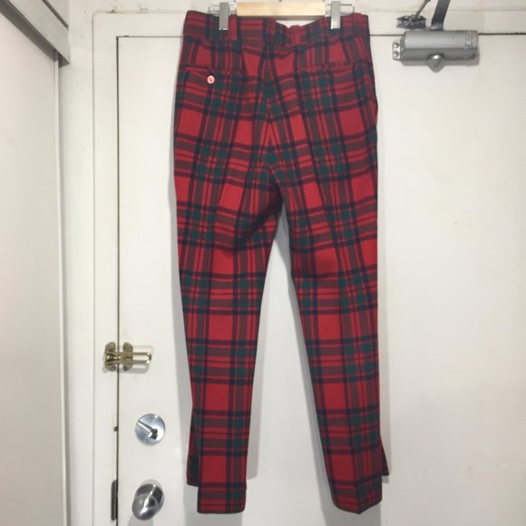 VINTAGE WOOL PLAID PANTS SIZE 34 - Picture 3 of 5